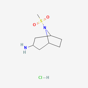 molecular formula C8H17ClN2O2S B1524519 8-甲磺酰基-8-氮杂双环[3.2.1]辛烷-3-胺盐酸盐 CAS No. 1334146-52-9