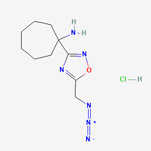 molecular formula C10H17ClN6O B1524521 1-[5-(叠氮甲基)-1,2,4-恶二唑-3-基]环庚-1-胺盐酸盐 CAS No. 1334148-39-8