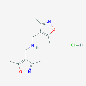 molecular formula C12H18ClN3O2 B1524530 Bis[(dimethyl-1,2-oxazol-4-yl)methyl]amine hydrochloride CAS No. 1334147-27-1