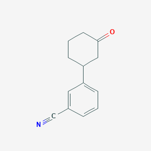 molecular formula C13H13NO B15245308 3-(3-Oxocyclohexyl)benzonitrile 