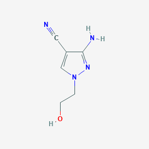 molecular formula C6H8N4O B1524531 3-amino-1-(2-hydroxyethyl)-1H-pyrazole-4-carbonitrile CAS No. 98035-87-1