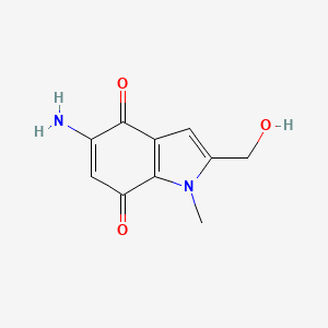 molecular formula C10H10N2O3 B15245362 5-Amino-2-(hydroxymethyl)-1-methyl-1H-indole-4,7-dione 