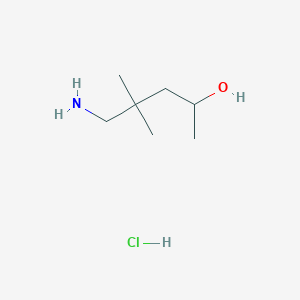 molecular formula C7H18ClNO B1524537 5-Amino-4,4-dimethylpentan-2-ol hydrochloride CAS No. 1354949-89-5