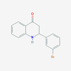 molecular formula C15H12BrNO B15245412 2-(3-Bromophenyl)-2,3-dihydroquinolin-4(1H)-one 