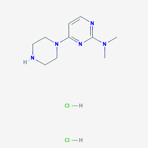 molecular formula C10H19Cl2N5 B1524548 N,N-dimethyl-4-(piperazin-1-yl)pyrimidin-2-amine dihydrochloride CAS No. 83774-16-7