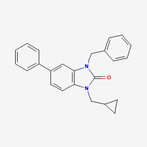 molecular formula C24H22N2O B15245501 3-Benzyl-1-(cyclopropylmethyl)-5-phenyl-1H-benzo[d]imidazol-2(3H)-one 