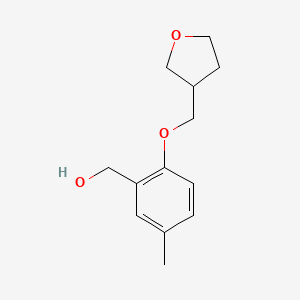 molecular formula C13H18O3 B1524553 [5-Methyl-2-(oxolan-3-ylmethoxy)phenyl]methanol CAS No. 1344255-35-1