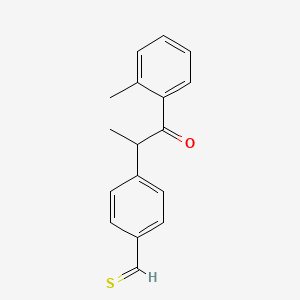 molecular formula C17H16OS B15245602 4-[1-(2-Methylphenyl)-1-oxopropan-2-yl]thiobenzaldehyde 