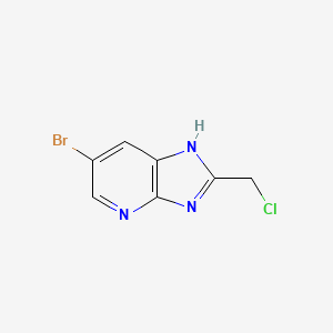 molecular formula C7H5BrClN3 B1524568 6-溴-2-(氯甲基)-1H-咪唑并[4,5-b]吡啶 CAS No. 857379-84-1