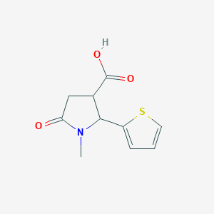 molecular formula C10H11NO3S B1524569 1-Methyl-5-oxo-2-(thiophen-2-yl)pyrrolidine-3-carboxylic acid CAS No. 1248551-85-0