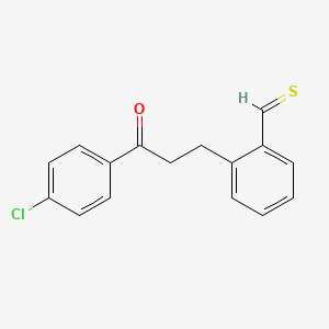 molecular formula C16H13ClOS B15245707 2-[3-(4-Chlorophenyl)-3-oxopropyl]thiobenzaldehyde 