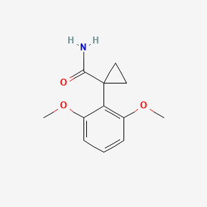 molecular formula C12H15NO3 B15245809 1-(2,6-Dimethoxyphenyl)cyclopropanecarboxamide 