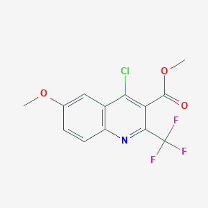 molecular formula C13H9ClF3NO3 B15245864 Methyl 4-chloro-6-methoxy-2-(trifluoromethyl)quinoline-3-carboxylate 