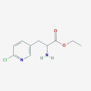 molecular formula C10H13ClN2O2 B15245926 Ethyl 2-amino-3-(6-chloropyridin-3-yl)propanoate 