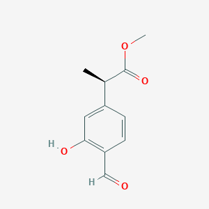 (R)-Methyl 2-(4-formyl-3-hydroxyphenyl)propanoate