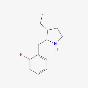 molecular formula C13H18FN B15245994 3-Ethyl-2-(2-fluorobenzyl)pyrrolidine 