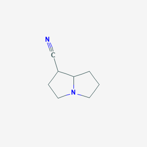 molecular formula C8H12N2 B15246064 Hexahydro-1H-pyrrolizine-1-carbonitrile 