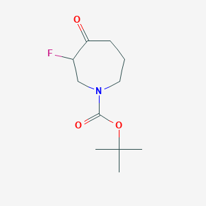 molecular formula C11H18FNO3 B1524607 叔丁基-3-氟-4-氧代氮杂环戊烷-1-羧酸酯 CAS No. 644982-12-7
