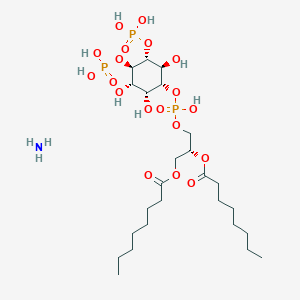 molecular formula C25H52NO19P3 B15246258 azane;[(2R)-3-[hydroxy-[(1R,2R,3S,4R,5R,6S)-2,3,6-trihydroxy-4,5-diphosphonooxycyclohexyl]oxyphosphoryl]oxy-2-octanoyloxypropyl] octanoate 