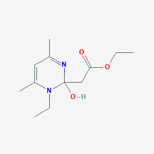 Ethyl 2-(1-ethyl-2-hydroxy-4,6-dimethyl-1,2-dihydropyrimidin-2-yl)acetate