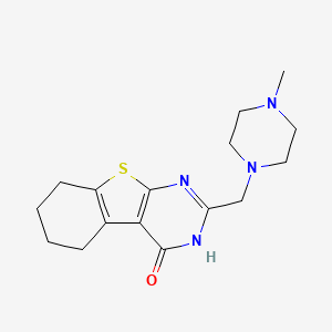 (1)Benzothieno(2,3-d)pyrimidin-4(3H)-one, 5,6,7,8-tetrahydro-2-((4-methyl-1-piperazinyl)methyl)-