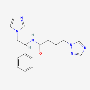 N-(2-(1H-Imidazol-1-yl)-1-phenylethyl)-4-(1H-1,2,4-triazol-1-yl)butanamide