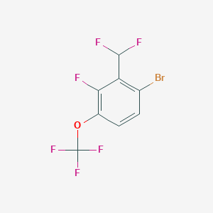 molecular formula C8H3BrF6O B15246538 1-Bromo-2-(difluoromethyl)-3-fluoro-4-(trifluoromethoxy)benzene 