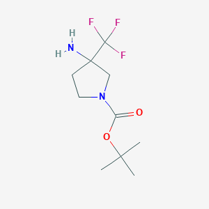 molecular formula C10H17F3N2O2 B1524658 1-Boc-3-氨基-3-(三氟甲基)吡咯烷 CAS No. 1260795-79-6
