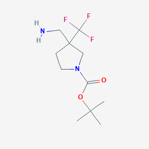 molecular formula C11H19F3N2O2 B1524663 3-氨基甲基-3-三氟甲基-吡咯烷-1-羧酸叔丁酯 CAS No. 1260901-24-3