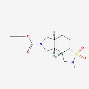 molecular formula C14H24N2O4S B15246938 tert-butyl (5aR,8aR,8bS)-3,3-dioxo-1,2,3a,4,5,5a,6,8,8a,8b-decahydro-[1,2]thiazolo[4,5-e]isoindole-7-carboxylate 