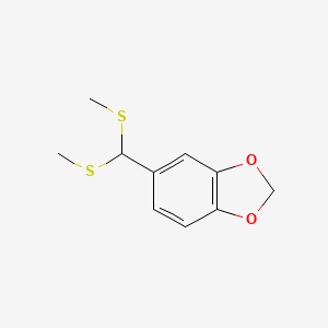 molecular formula C10H12O2S2 B15246959 5-(Bis(methylthio)methyl)benzo[d][1,3]dioxole 