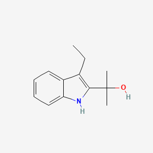 molecular formula C13H17NO B15247013 2-(3-ethyl-1H-indol-2-yl)propan-2-ol 