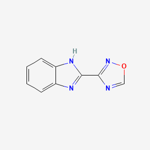 molecular formula C9H6N4O B15247025 3-(1H-benzo[d]imidazol-2-yl)-1,2,4-oxadiazole 