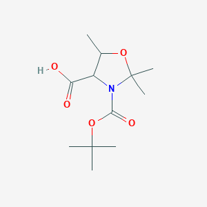 molecular formula C12H21NO5 B1524747 3-[(叔丁氧基)羰基]-2,2,5-三甲基-1,3-恶唑烷-4-羧酸 CAS No. 1334146-00-7