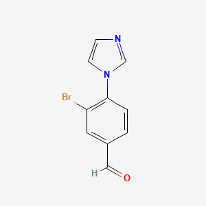 molecular formula C10H7BrN2O B1524748 3-Bromo-4-(1H-imidazol-1-YL)benzaldehyde CAS No. 861932-08-3