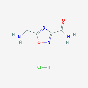 molecular formula C4H7ClN4O2 B1524755 5-(氨甲基)-1,2,4-恶二唑-3-甲酰胺盐酸盐 CAS No. 1609403-38-4