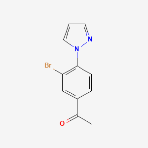 molecular formula C11H9BrN2O B1524773 3'-溴-4'-(1-吡唑基)苯乙酮 CAS No. 1186663-58-0