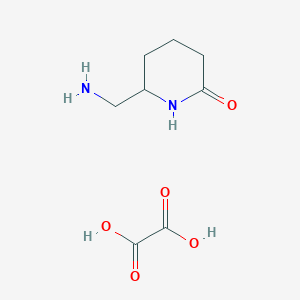 molecular formula C8H14N2O5 B1524786 6-Aminomethyl-piperidin-2-one oxalate CAS No. 1187930-45-5