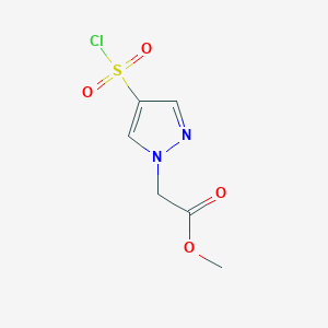 molecular formula C6H7ClN2O4S B1524830 2-[4-(氯磺酰基)-1H-吡唑-1-基]乙酸甲酯 CAS No. 1354952-64-9