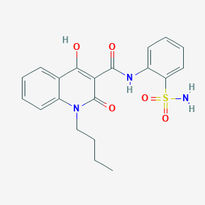 B1524848 N-[2-(aminosulfonyl)phenyl]-1-butyl-4-hydroxy-2-oxo-1,2-dihydro-3-quinolinecarboxamide CAS No. 303776-59-2