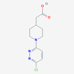 molecular formula C11H14ClN3O2 B1524850 2-[1-(6-氯吡啶并氮杂-3-基)哌啶-4-基]乙酸 CAS No. 1279219-51-0