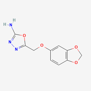 molecular formula C10H9N3O4 B1524854 5-[(1,3-苯并二氧杂环-5-氧基)甲基]-1,3,4-恶二唑-2-胺 CAS No. 26377-39-9