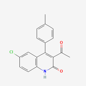 molecular formula C18H14ClNO2 B1524856 3-乙酰基-6-氯-4-(4-甲基苯基)喹啉-2(1H)-酮 CAS No. 1283108-80-4