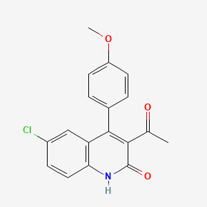molecular formula C18H14ClNO3 B1524857 3-acetyl-6-chloro-4-(4-methoxyphenyl)quinolin-2(1H)-one CAS No. 1283108-79-1