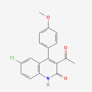 3-acetyl-6-chloro-4-(4-methoxyphenyl)quinolin-2(1H)-one