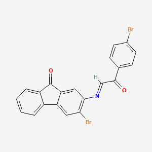 3-Bromo-2-{[(1e)-2-(4-bromophenyl)-2-oxoethylidene]amino}-9h-fluoren-9-one