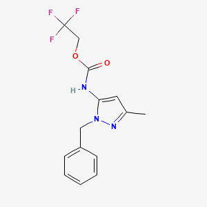 molecular formula C14H14F3N3O2 B1524864 2,2,2-trifluoroethyl N-(1-benzyl-3-methyl-1H-pyrazol-5-yl)carbamate CAS No. 1311315-44-2