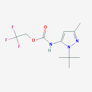 molecular formula C11H16F3N3O2 B1524872 2,2,2-trifluoroethyl N-(1-tert-butyl-3-methyl-1H-pyrazol-5-yl)carbamate CAS No. 1311314-91-6