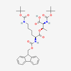 molecular formula C35H47N3O10 B15248827 Boc-Thr(1)-OH.Fmoc-Lys(Boc)-(1) 