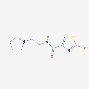 molecular formula C10H14BrN3OS B1524893 2-Bromo-N-(2-(pyrrolidin-1-yl)ethyl)thiazole-4-carboxamide CAS No. 867333-36-6